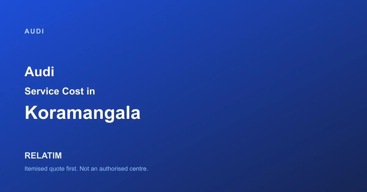 Audi Service Cost in Koramangala, Bangalore